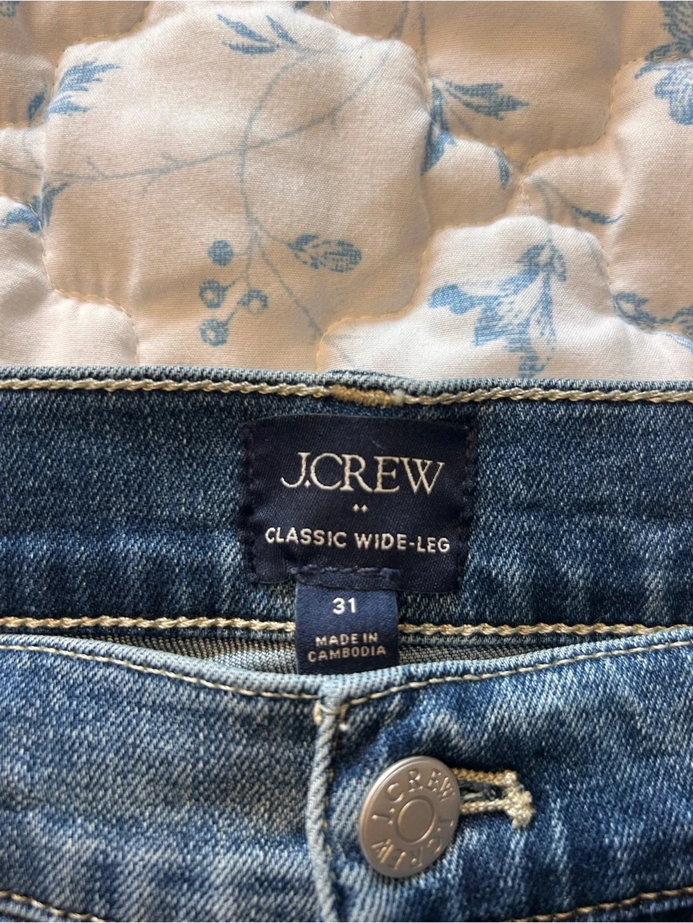 J. Crew Classic Wide-Leg Jeans in Medium Blue